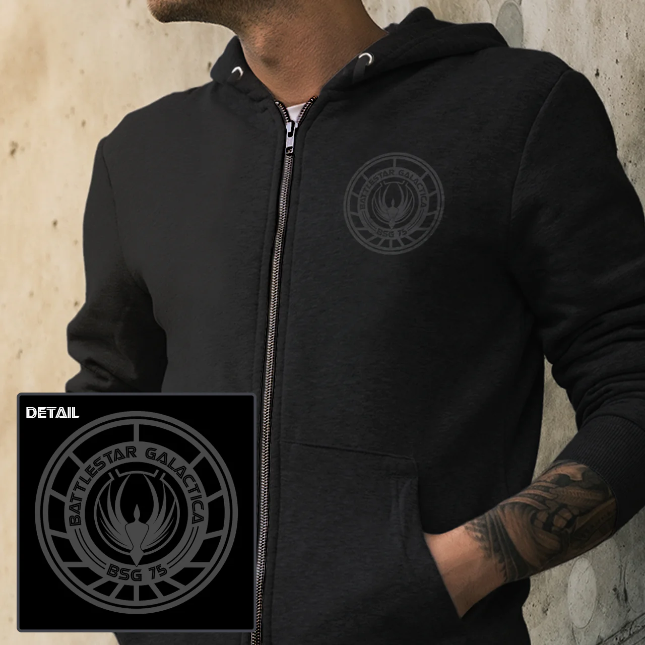 Battlestar Galactica Seal Unisex Zip Hoodies | Katee Sackhoff - Image 2