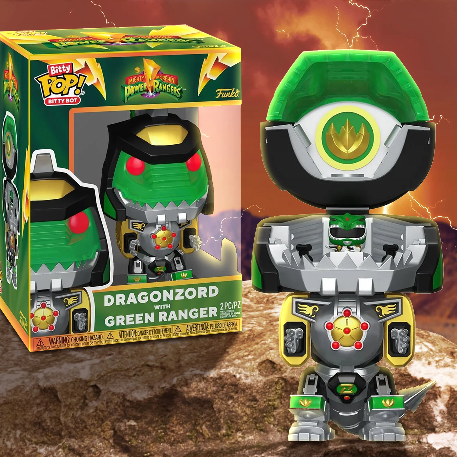 Dragonzord with Green Ranger Funko Bitty Pop! | Mighty Morphin' Power Rangers