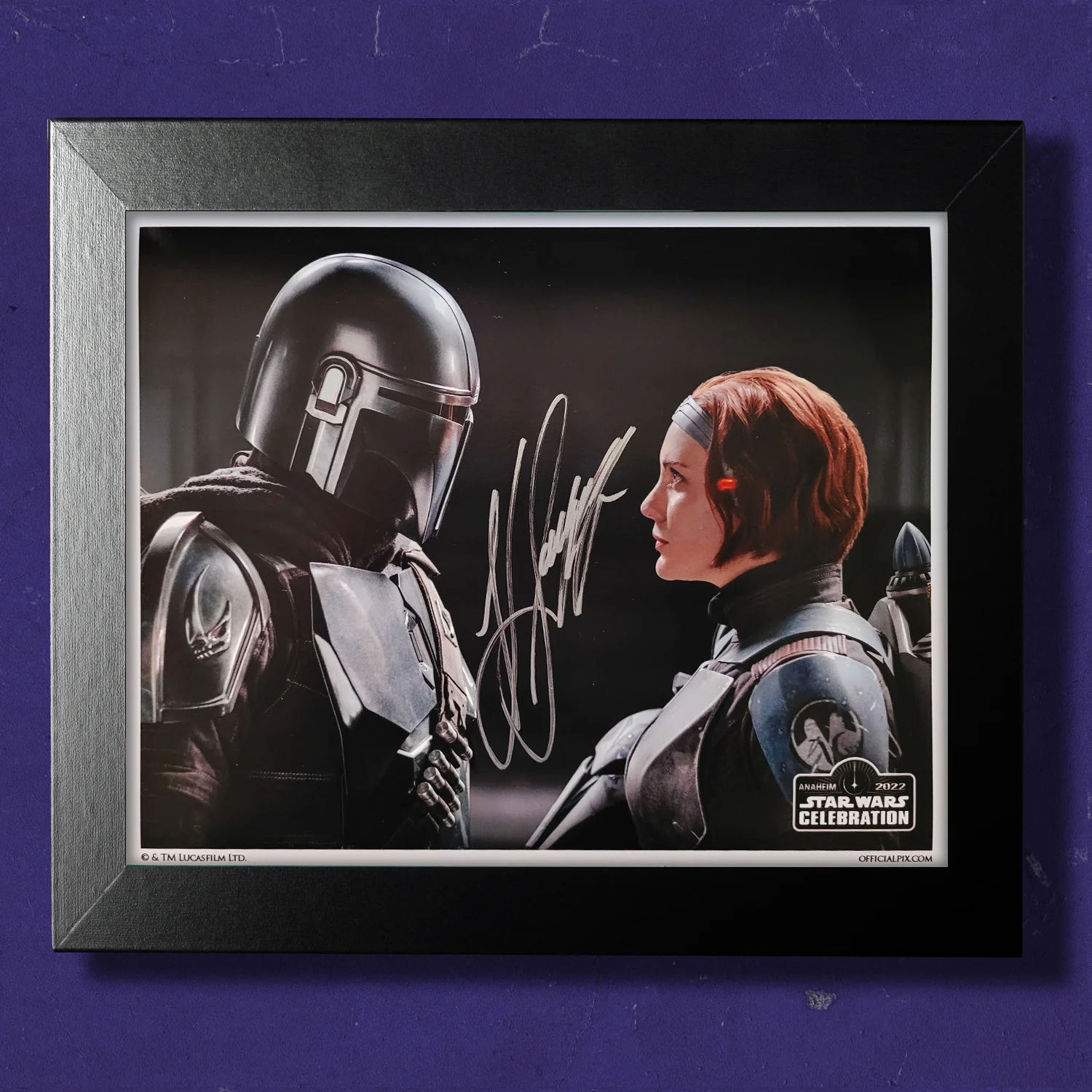 Hand Signed Bo Katan and Din Djarin Autograph | Katee Sackhoff