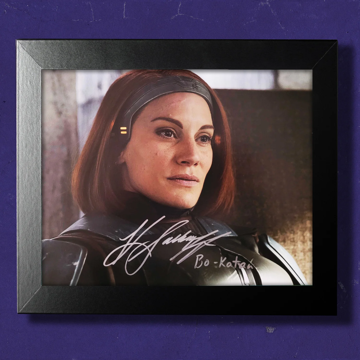 Hand Signed Bo Katan Close Up Autograph | Katee Sackhoff