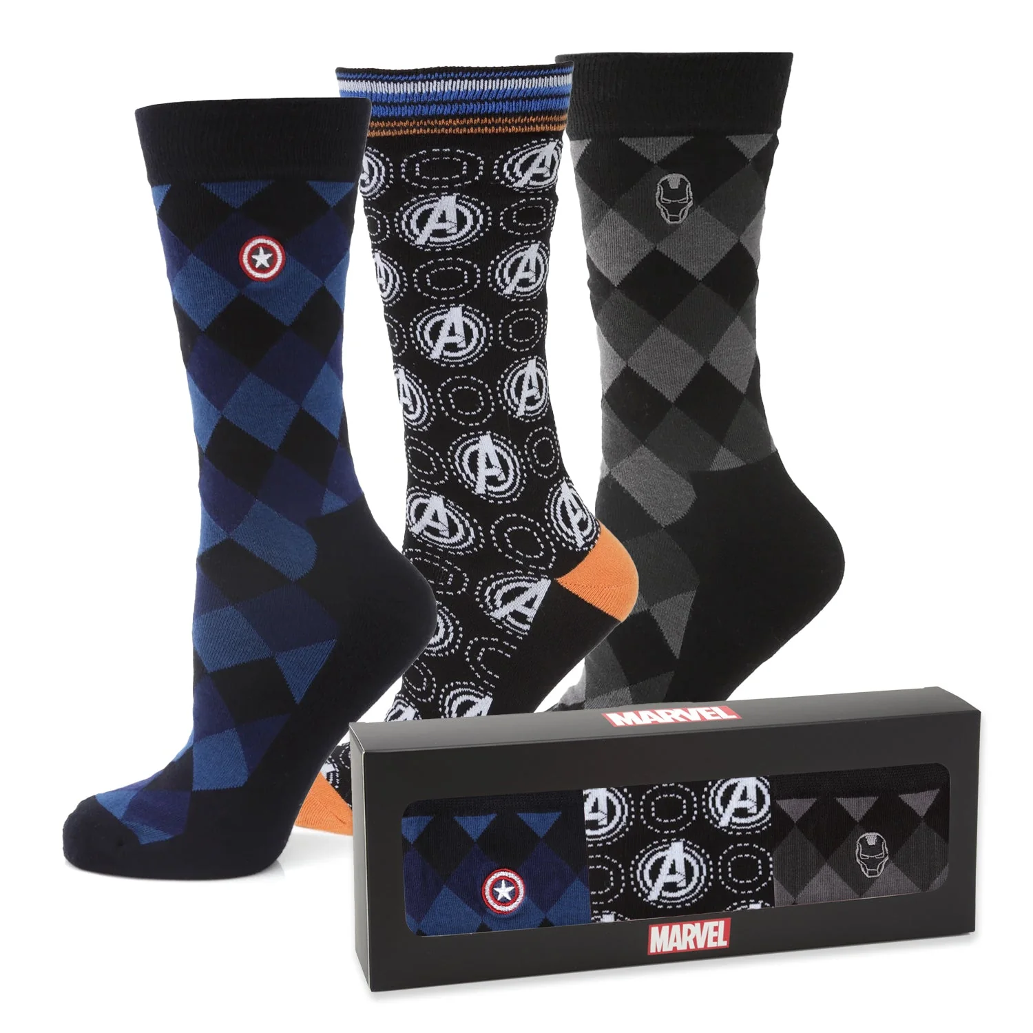 Marvel Argyle 3 Socks Pack and Lapel Pin Gift Set | Socks - Image 3