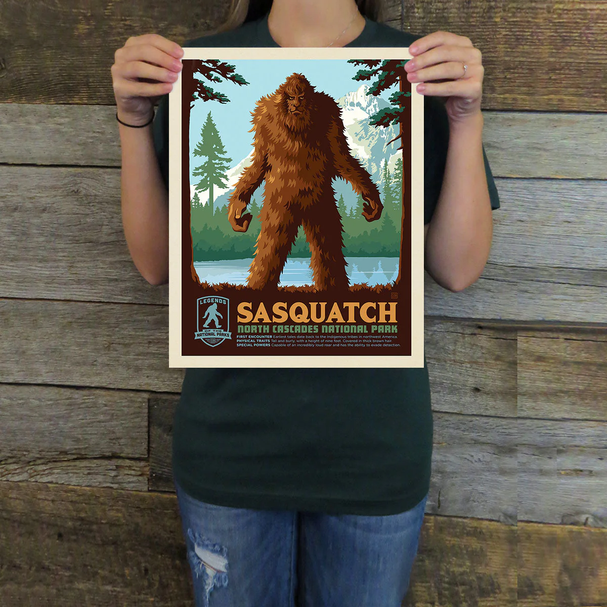 North Cascades National Park: Sasquatch | Legends & Monsters Art Print - Image 2