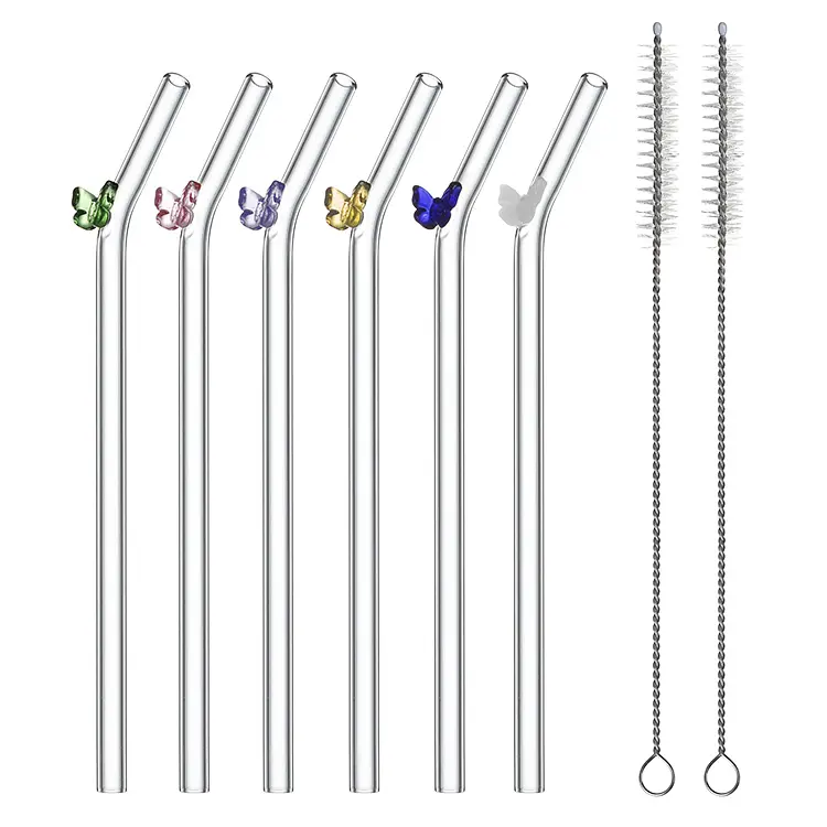 Butterfly Glass Drinking Straws - Image 4