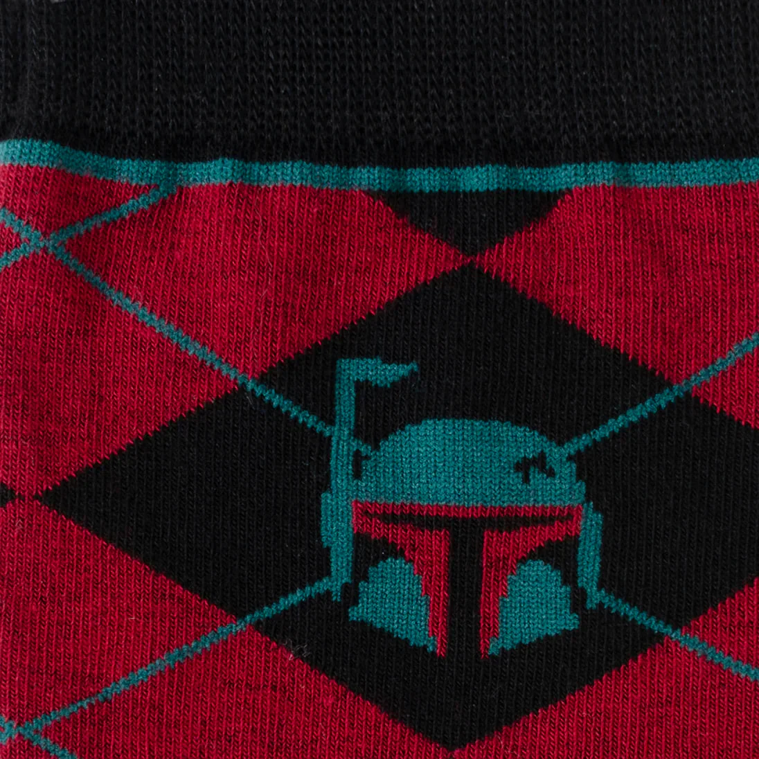 Star Wars Boba Fett Maroon and Black Argyle Socks and Crest Lapel Pin Gift Set | Socks - Image 4