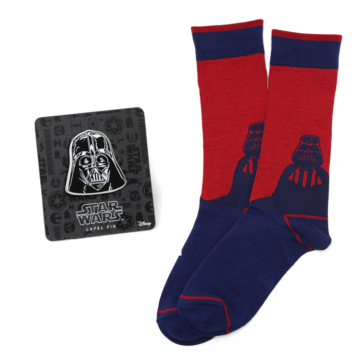 Star Wars Darth Vader Blue and Red Dress Socks and Lapel Pin Gift Set | Socks - Image 2