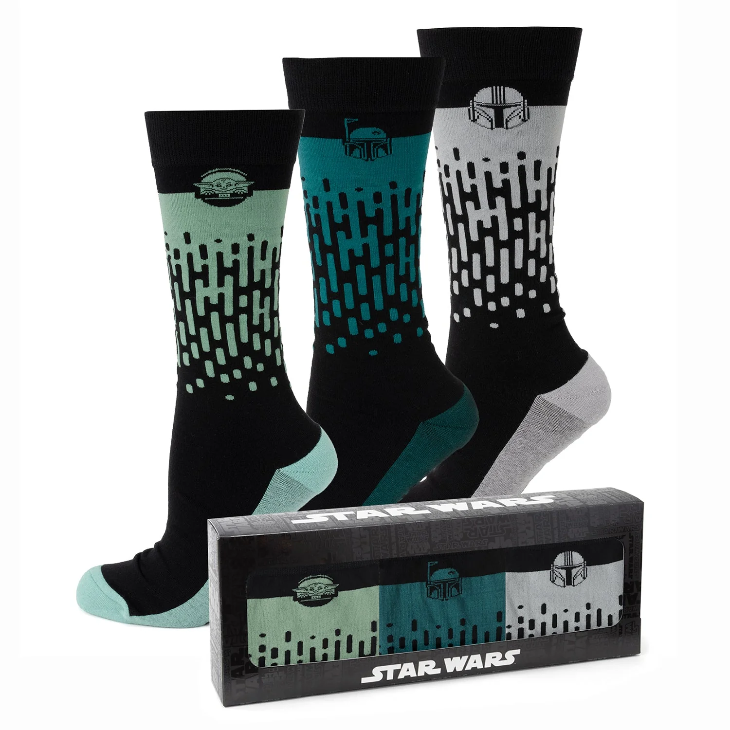 Star Wars Mandalorian 3-Pack Dress Sock and Lapel Pin Gift Set | Socks - Image 3