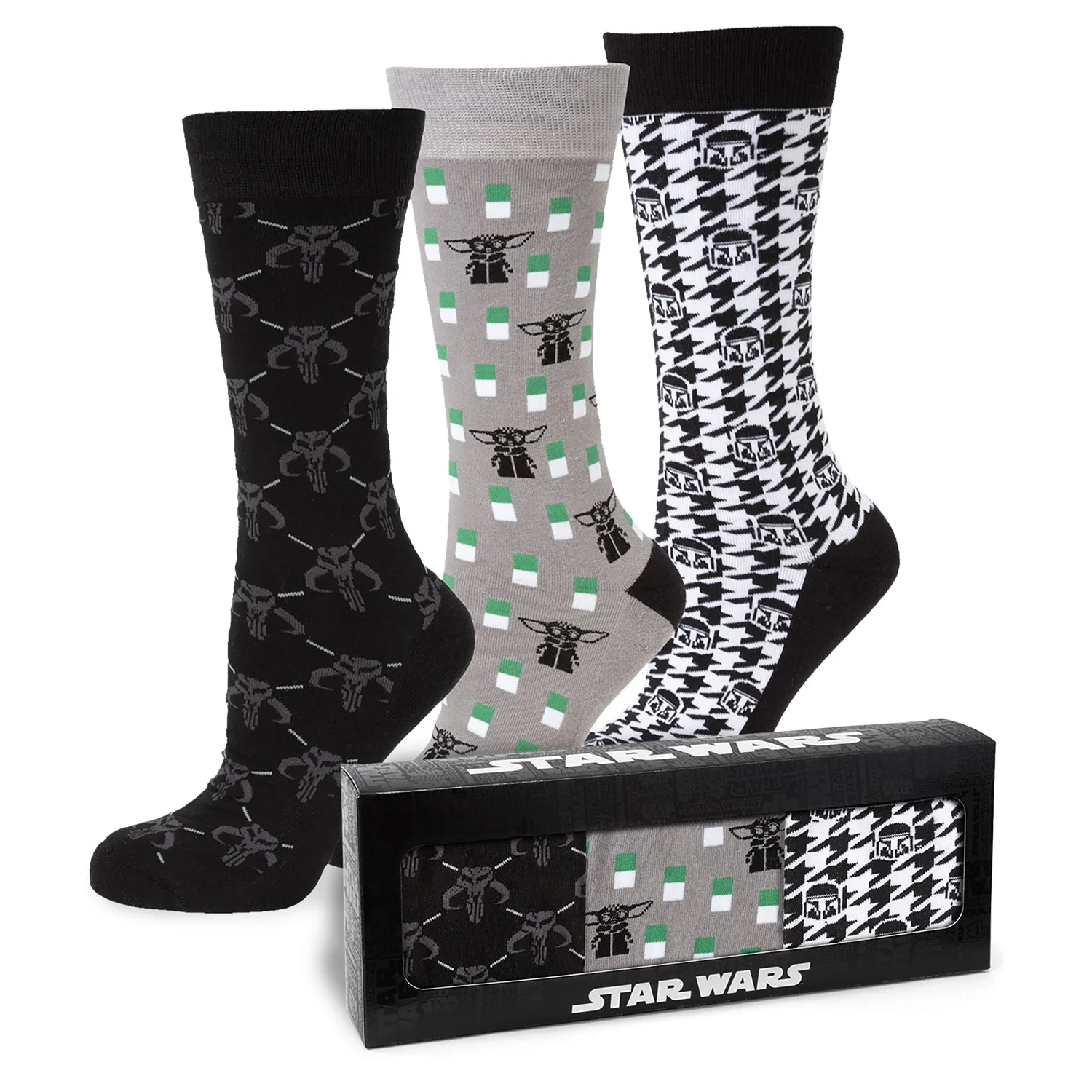 Star Wars Mandalorian Dress Socks 3-Pack and Mythosaur Lapel Pin Gift Set | Socks - Image 3