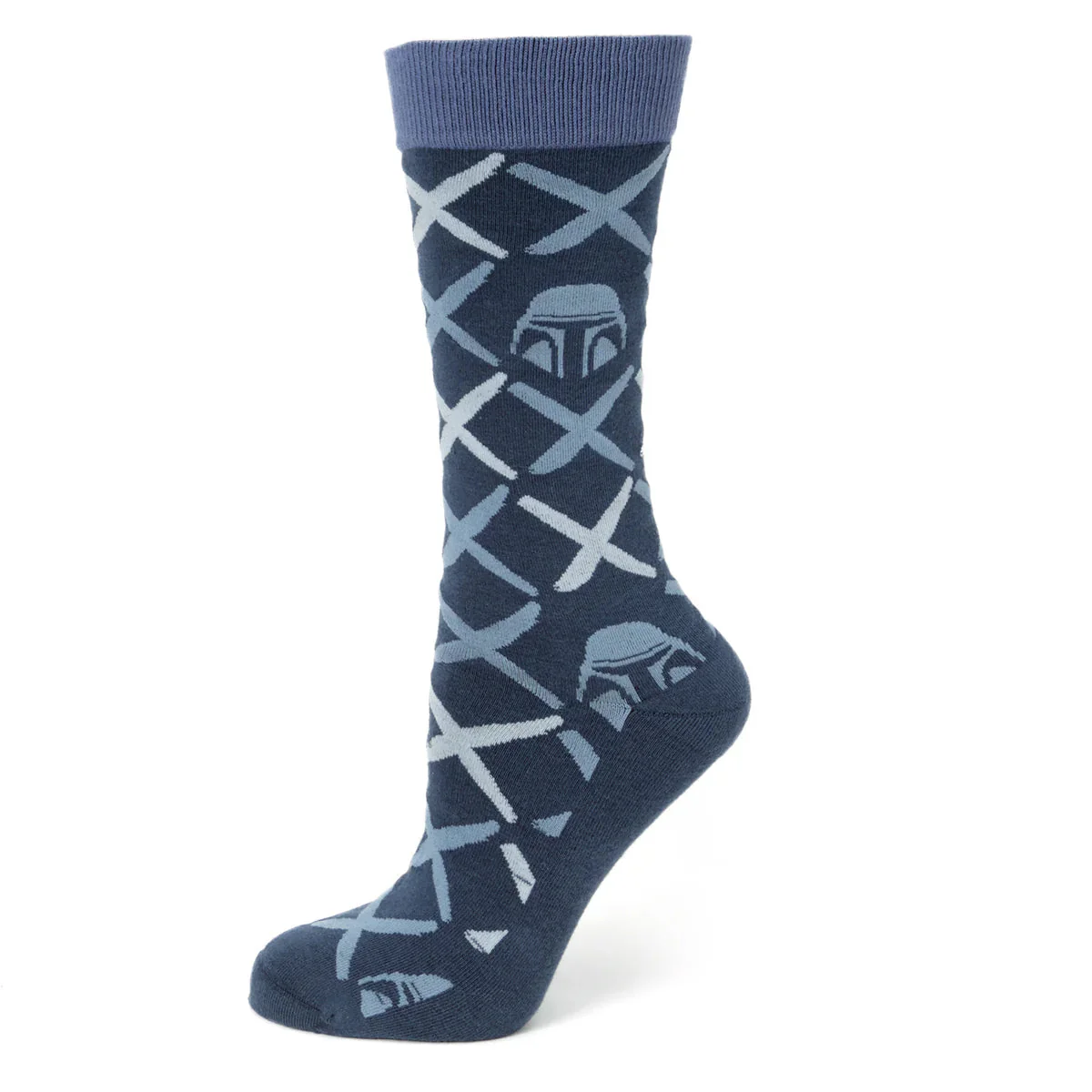 Star Wars Mandalorian Navy Checkered Dress Socks and Lapel Pin Gift Set | Socks - Image 3