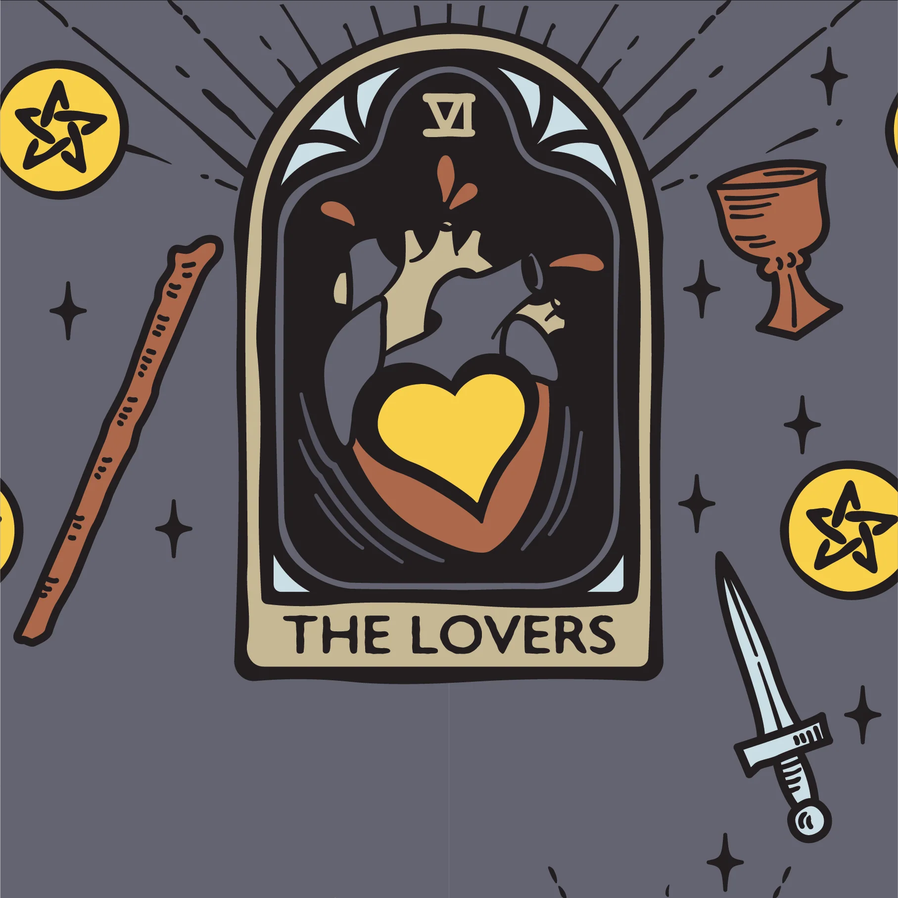 The Lovers Tarot Nouveau | Crew Socks - Image 7
