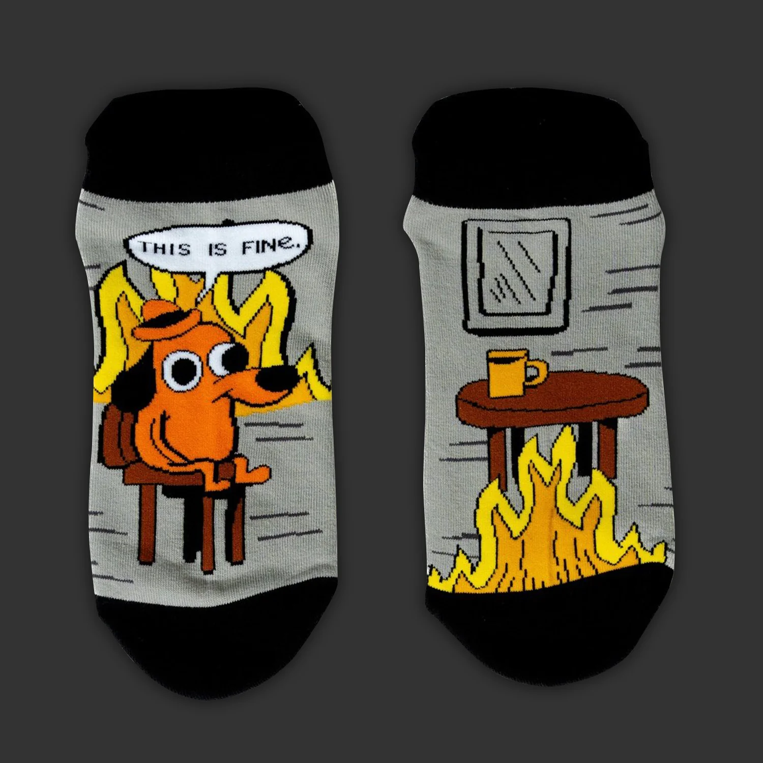 This is Fine: Black Coffee Edition | Ankle Socks