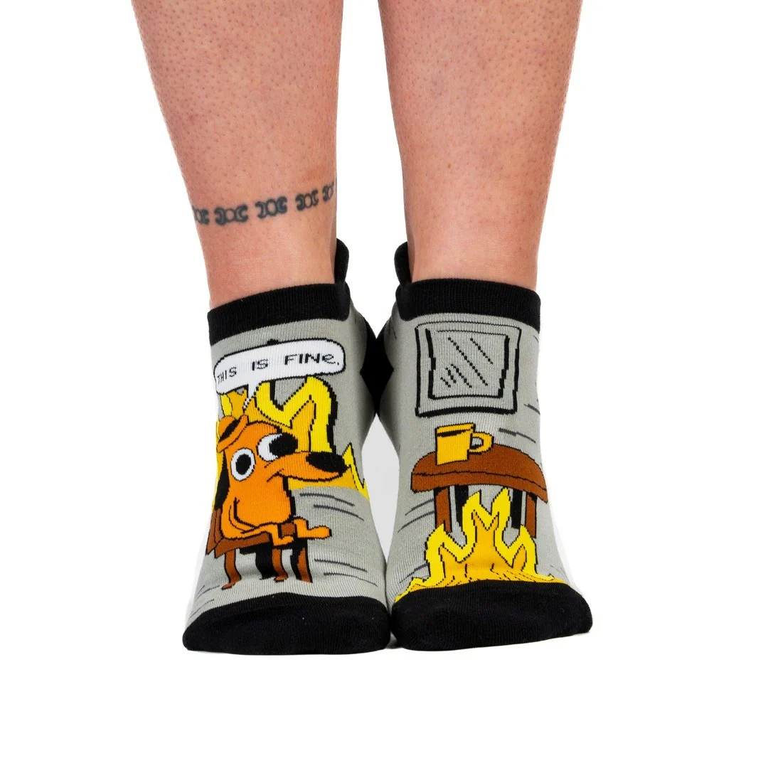 This is Fine: Black Coffee Edition | Ankle Socks - Image 2
