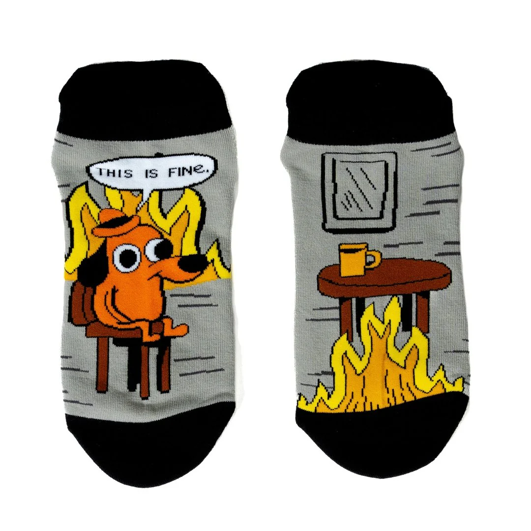 This is Fine: Black Coffee Edition | Ankle Socks - Image 3