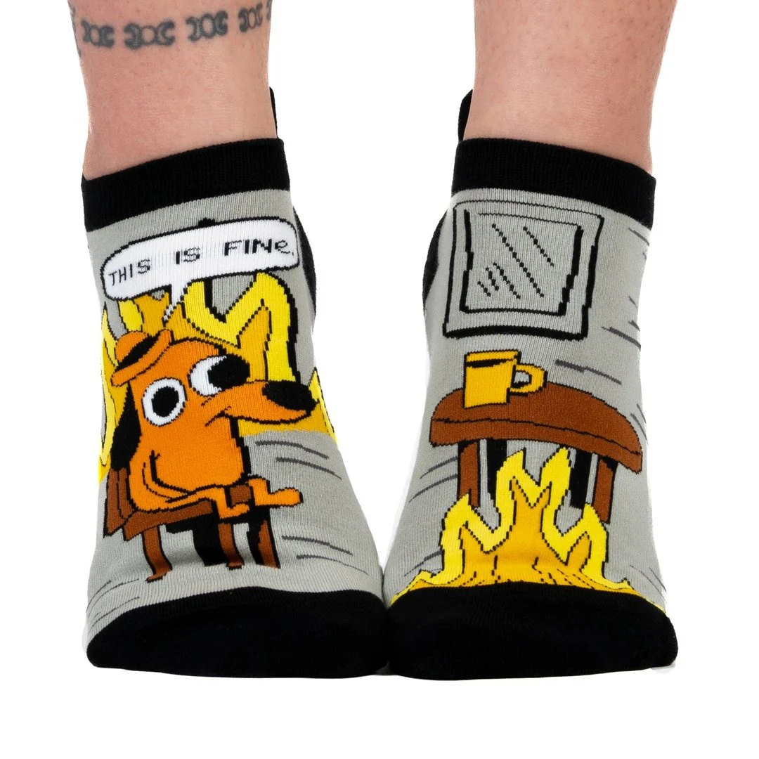This is Fine: Black Coffee Edition | Ankle Socks - Image 5