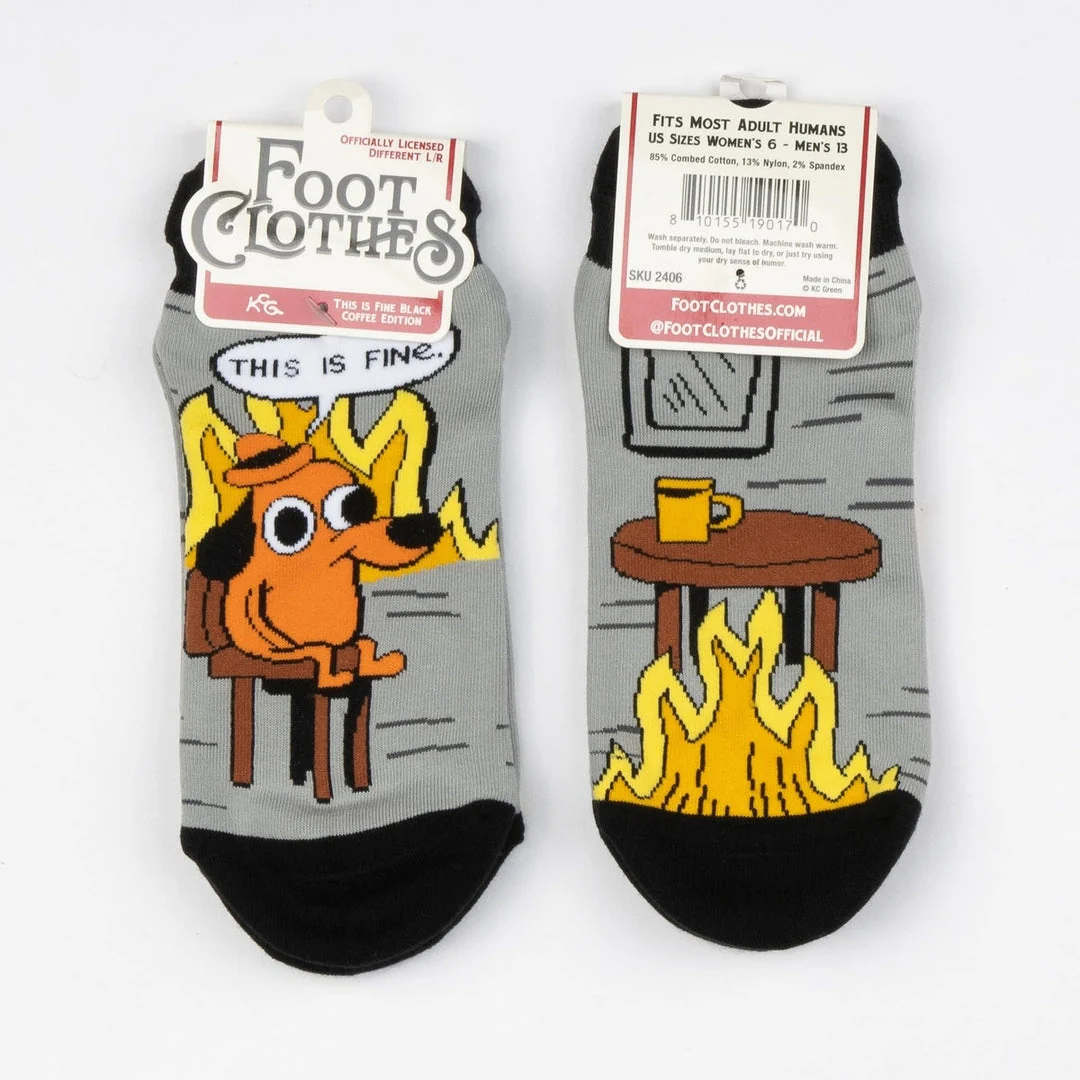 This is Fine: Black Coffee Edition | Ankle Socks - Image 9