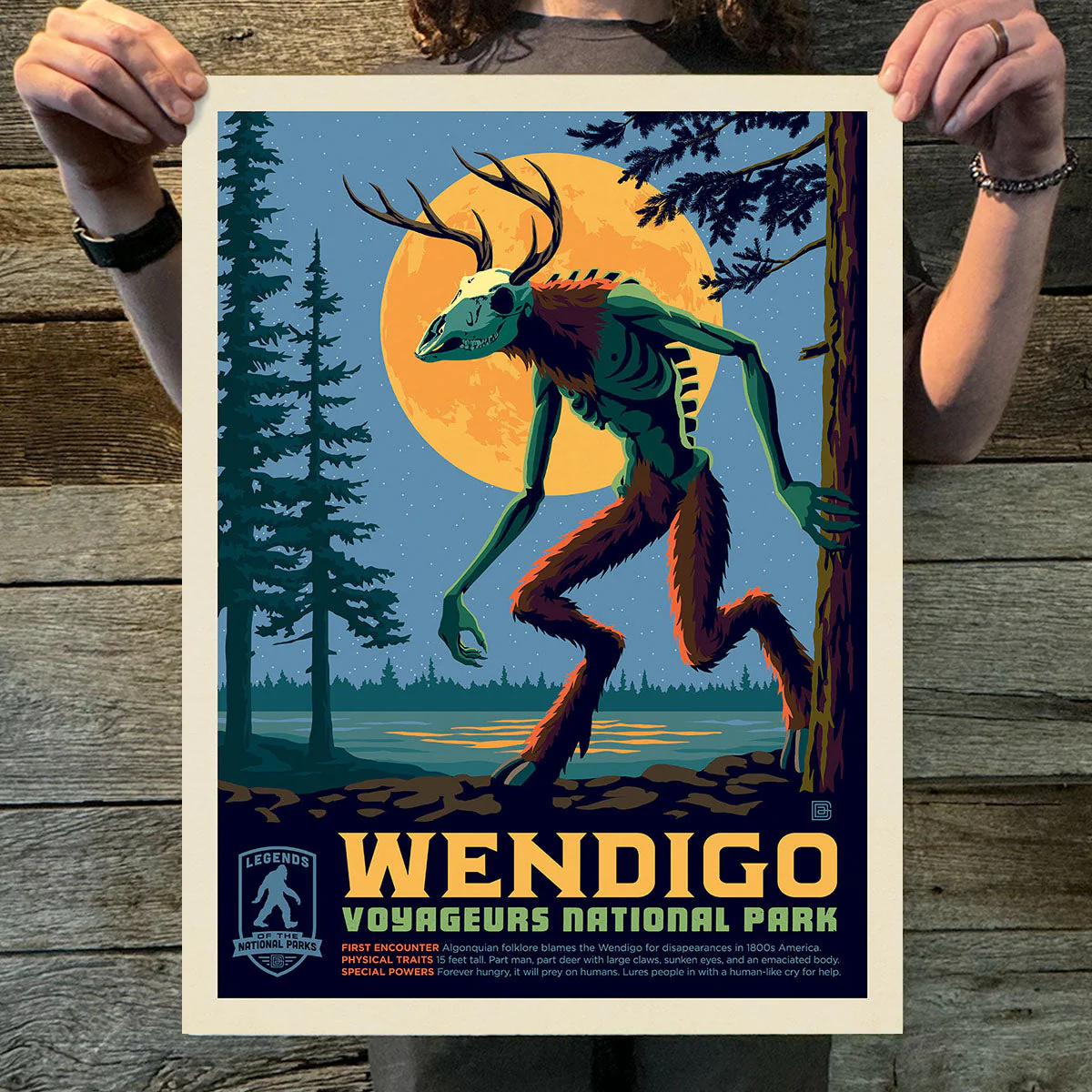 Voyageurs National Park: Wendigo | Legends & Monsters Art Print