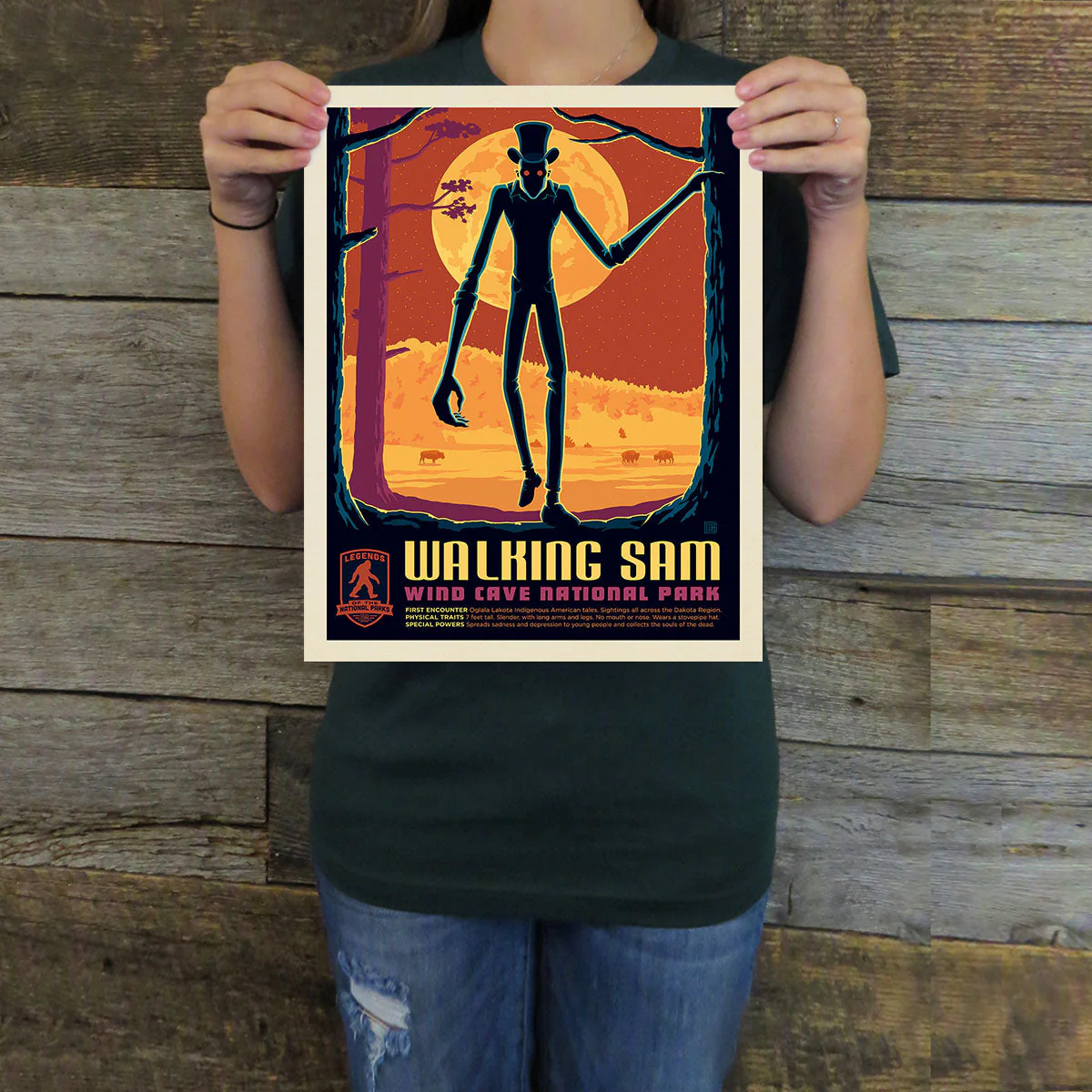 Wind Cave National Park: Walking Sam | Legends & Monsters Art Print - Image 2