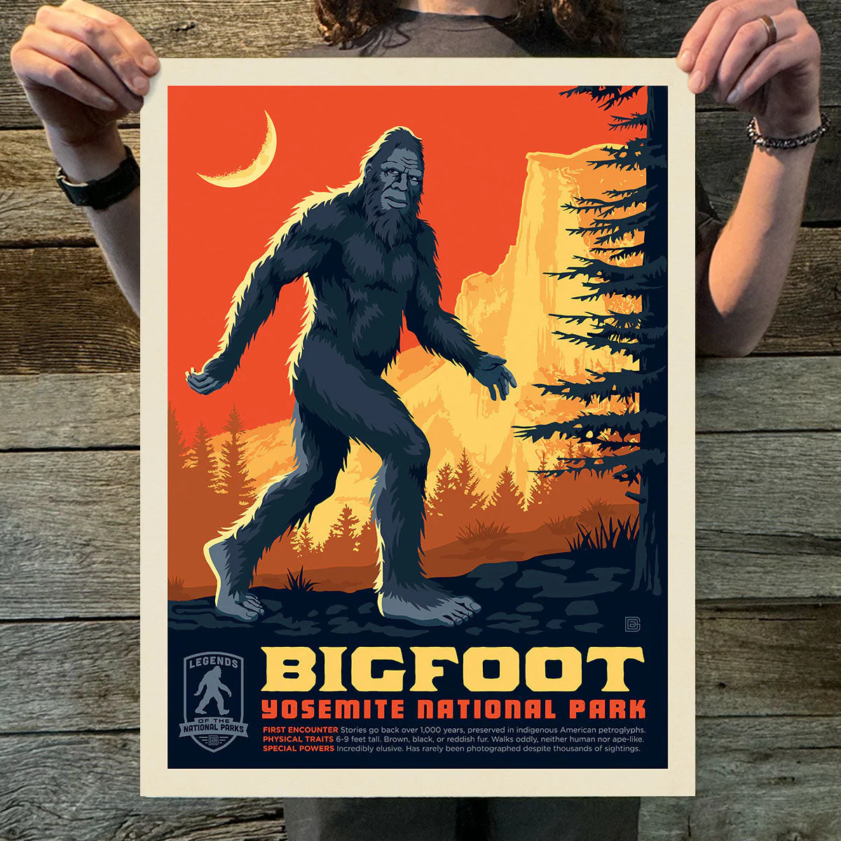 Yosemite National Park: Bigfoot | Legends & Monsters Art Print